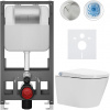 CERANO - Závesné WC s bidetom Cronus Standard - biela lesklá - tlačidlo Prime/Modulo, strieborné - voľne stojace - predstenová inštalácia / sadrokartón - 59,3x38,4 cm CERANO - Závesné WC s bidetom Cronus Standard - biela lesklá - tlačidlo Prime/Modulo, strieborné - voľne stojace - predstenová inštalácia / sadrokartón - 59,3x38,4 cm