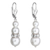 Strieborné náušnice visiace so syntetickými perlami a kryštálmi Swarovski biele okrúhle 31150.1 Strieborné náušnice visiace so syntetickými perlami a kryštálmi Swarovski biele okrúhle 31150.1