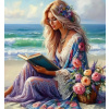 Diamantové maľovanie Norimpex 40x30 cm Žena s knihou na pláži Diamantové maľovanie Norimpex 40x30 cm Žena s knihou na pláži
