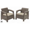Záhradný nábytok Keter Corfu duo set dvoch kresiel cappuccino, 610348 Záhradný nábytok Keter Corfu duo set dvoch kresiel cappuccino, 610348