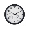 Malta, nástenné hodiny, 25 cm, tichý chod, teplomer/vlhkomer, čierne Malta, nástenné hodiny, 25 cm, tichý chod, teplomer/vlhkomer, čierne