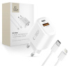 SIEŤOVÁ NABÍJAČKA TECH-PROTECT NCA45W-GAN 2-PORT NETWORK CHARGER PD 45W / QC3.0 + LIGHTNING CABLE WHITE SIEŤOVÁ NABÍJAČKA TECH-PROTECT NCA45W-GAN 2-PORT NETWORK CHARGER PD 45W / QC3.0 + LIGHTNING CABLE WHITE
