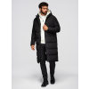 Ombre Men's classic long hooded jacket - black čierna | biela L Ombre 5907064530779 Ombre Men's classic long hooded jacket - black čierna | biela L Ombre 5907064530779