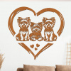 dřevo života Drevený obraz psa 3 yorkšírov v srdci Rozmery - cm: 60x57, Zvoľte farbu dekoru: Čerešňa dřevo života Drevený obraz psa 3 yorkšírov v srdci Rozmery - cm: 60x57, Zvoľte farbu dekoru: Čerešňa