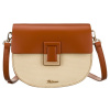 Malá dámska kabelka v tvare podkovy v ecru a hnedej farbe, uzatváraná magnetickým klipom - Peterson Malá dámska kabelka v tvare podkovy v ecru a hnedej farbe, uzatváraná magnetickým klipom - Peterson