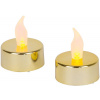 Sviečky MagicHome Vianoce, LED čajové, sada 2 ks, zlaté, na hrob, pohyblivý plameň Sviečky MagicHome Vianoce, LED čajové, sada 2 ks, zlaté, na hrob, pohyblivý plameň