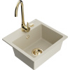 Mexen Milo granitový kuchynský drez 1-komorový s kuchynskou batériou Telma, béžový - 6505-69-670200-50 Mexen Milo granitový kuchynský drez 1-komorový s kuchynskou batériou Telma, béžový - 6505-69-670200-50