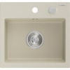 Mexen Milo granitový drez 1-komorový 435 x 410 mm, béžový, sifón chróm - 6505441000-69 Mexen Milo granitový drez 1-komorový 435 x 410 mm, béžový, sifón chróm - 6505441000-69