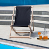 Čierne drevené polohovacie záhradné lehátko Classic PATIO Čierne drevené polohovacie záhradné lehátko Classic PATIO