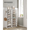 SONGMICS Skladací regál na topánky 8 kociek 82 x 120 x 32 cm biely SONGMICS Skladací regál na topánky 8 kociek 82 x 120 x 32 cm biely