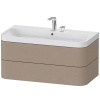 DURAVIT Happy D.2 Plus c-shaped závesná skrinka s nábytkovým umývadlom s dvomi otvormi, 2 zásuvky, 975 x 490 x 480 mm, plátno, HP4348E7575 DURAVIT Happy D.2 Plus c-shaped závesná skrinka s nábytkovým umývadlom s dvomi otvormi, 2 zásuvky, 975 x 490 x 480 mm, plátno, HP4348E7575