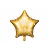 KIK Fóliový balónik s hviezdou Happy Birthday 40cm zlatý KIK Fóliový balónik s hviezdou Happy Birthday 40cm zlatý