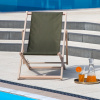 Khaki drevené polohovacie záhradné lehátko Classic PATIO Khaki drevené polohovacie záhradné lehátko Classic PATIO