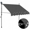 Dekorhome ručne zaťahovacia markíza s LED svetlom 150 x 120 cm krémová Dekorhome ručne zaťahovacia markíza s LED svetlom 150 x 120 cm krémová