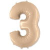 Balón fóliový číslica krémová – 102 cm – 3 901763SC Balón fóliový číslica krémová – 102 cm – 3 901763SC