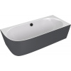 Polysan Volně stojící vana Sussi 160x70 cm litý mramor pravá bilá/antracit 90191R.52 Polysan Volně stojící vana Sussi 160x70 cm litý mramor pravá bilá/antracit 90191R.52