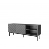 CMM ABETO RTV skrinka na čiernom oceľovom ráme 150x42x60 cm grafit/lesklý grafit CMM ABETO RTV skrinka na čiernom oceľovom ráme 150x42x60 cm grafit/lesklý grafit