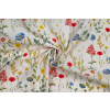 Bavlnené plátno lúčne kvety na smotanové Bavlnené plátno lúčne kvety na smotanové