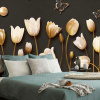 Tapeta tulipány so zlatým motívom Tapeta tulipány so zlatým motívom