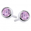 Strieborné náušnice okrúhle krištáľ ružové 5 mm Strieborné náušnice okrúhle krištáľ ružové 5 mm