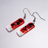 Sklenené náušnice červené SARAH N0905 Sklenené náušnice červené SARAH N0905