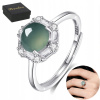 Strieborný prsteň 925 s Jadeitom Strieborné prstene Nastaviteľný Striebro Strieborný prsteň 925 s Jadeitom Strieborné prstene Nastaviteľný Striebro