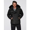 Ombre Men's quilted jacket with cut of ramoneski with hood - black čierna | šedá XL Ombre 5907064530588 Ombre Men's quilted jacket with cut of ramoneski with hood - black čierna | šedá XL Ombre 5907064530588