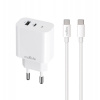 NoName Síťová nabíječka Maxlife PD QC MXTC-06-30AC 1x USB-C 1x USB 30W bílá + kabel USB-C - USB-C 60W NoName Síťová nabíječka Maxlife PD QC MXTC-06-30AC 1x USB-C 1x USB 30W bílá + kabel USB-C - USB-C 60W