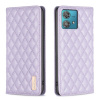 Peňaženkové kožené puzdro Diamond Lattice na Motorola Edge 40 Neo - Fialová Peňaženkové kožené puzdro Diamond Lattice na Motorola Edge 40 Neo - Fialová