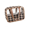 Hnedá kozmetická taška so vzorom, KS54 Hnedá kozmetická taška so vzorom, KS54