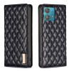 Peňaženkové kožené puzdro Diamond Lattice na Motorola Edge 40 Neo - Čierna Peňaženkové kožené puzdro Diamond Lattice na Motorola Edge 40 Neo - Čierna