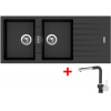 Sinks Perfecto 1160 Duo Metalblack + Mix 3 P GR Sinks Perfecto 1160 Duo Metalblack + Mix 3 P GR