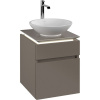 VILLEROY & BOCH Legato závesná skrinka pod umývadlo na dosku (umývadlo v strede), 2 zásuvky, s LED osvetlením, 450 x 500 x 550 mm, Truffle Grey, B566L0VG VILLEROY & BOCH Legato závesná skrinka pod umývadlo na dosku (umývadlo v strede), 2 zásuvky, s LED osvetlením, 450 x 500 x 550 mm, Truffle Grey, B566L0VG