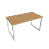Rokovací stôl UNI O, 140x75,5x80 cm, dub/biela Rokovací stôl UNI O, 140x75,5x80 cm, dub/biela