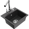Mexen Milo granitový drez 1-komorový s kuchynskou batériou Duero, čierny škvrnitý - 6505-76-671600-00 Mexen Milo granitový drez 1-komorový s kuchynskou batériou Duero, čierny škvrnitý - 6505-76-671600-00