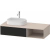 DURAVIT Zencha závesná skrinka pod umývadlo na dosku (umývadlo vľavo), 1 zásuvka + 1 otvorená priehradka, 1300 x 550 x 281 mm, čierna líniová štruktúra/taupe super matná, ZE4818063830000 DURAVIT Zencha závesná skrinka pod umývadlo na dosku (umývadlo vľavo), 1 zásuvka + 1 otvorená priehradka, 1300 x 550 x 281 mm, čierna líniová štruktúra/taupe super matná, ZE4818063830000