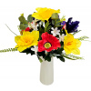 Kytica Narcis, Iris, Mak 42cm žltá, fialová, krémová, červená umelá Kytica Narcis, Iris, Mak 42cm žltá, fialová, krémová, červená umelá