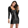 Sexy šaty mini lesklé čierne - INNA58 Veľkosť: M Sexy šaty mini lesklé čierne - INNA58 Veľkosť: M