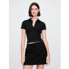 GAP Žebrované crop polo tričko Čierna XS Čierna Čierna GAP Žebrované crop polo tričko Čierna XS Čierna Čierna