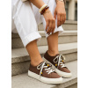 Dámske sneakersy typu tenisky s ozdobnými korálkami cappuccino 39 Dámske sneakersy typu tenisky s ozdobnými korálkami cappuccino 39