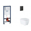 Grohe Rapid SL Set predstenovej inštalácie, klozetu, dosky SoftClose a tlačidla Even, phantom black SANI11BB5122-GR Grohe Rapid SL Set predstenovej inštalácie, klozetu, dosky SoftClose a tlačidla Even, phantom black SANI11BB5122-GR