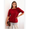 Kesi Włoski Dámsky sveter z viskózy s krátkym rukávom bordový Kesi Włoski Dámsky sveter z viskózy s krátkym rukávom bordový