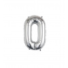 Fóliový balónik - číslo 0 strieborné Fóliový balónik - číslo 0 strieborné