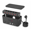 Predlžovací kábel s organizér káblov 5x AC + 4x USB Ineox LZO-1B čierny Predlžovací kábel s organizér káblov 5x AC + 4x USB Ineox LZO-1B čierny