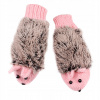 Rukavice - Jednotlivé rukavice dkm 164 ružové, šedé (Zimné rukavice teplé ježko) Rukavice - Jednotlivé rukavice dkm 164 ružové, šedé (Zimné rukavice teplé ježko)