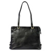 Veľká čierna kožená kabelka Florence 14 Shopperbag so zlatým kovaním Veľká čierna kožená kabelka Florence 14 Shopperbag so zlatým kovaním