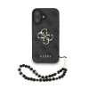 Guess PU 4G Metal Logo Strap zadný kryt pre iPhone 16 Black Guess PU 4G Metal Logo Strap zadný kryt pre iPhone 16 Black