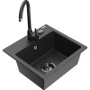 Mexen Milo granitový drez 1-komorový s kuchynskou batériou Telma, čierna škvrnitá - 66505-76-670200-70-B Mexen Milo granitový drez 1-komorový s kuchynskou batériou Telma, čierna škvrnitá - 66505-76-670200-70-B