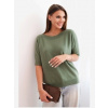 Kesi Włoski Dámsky sveter z viskózy s krátkym rukávom khaki Kesi Włoski Dámsky sveter z viskózy s krátkym rukávom khaki