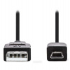 NEDIS kabel USB 2.0/ zástrčka USB-A - zástrčka USB Mini-B 5 pinů/ černý/ bulk/ 3m (CCGL60300BK30) NEDIS kabel USB 2.0/ zástrčka USB-A - zástrčka USB Mini-B 5 pinů/ černý/ bulk/ 3m (CCGL60300BK30)